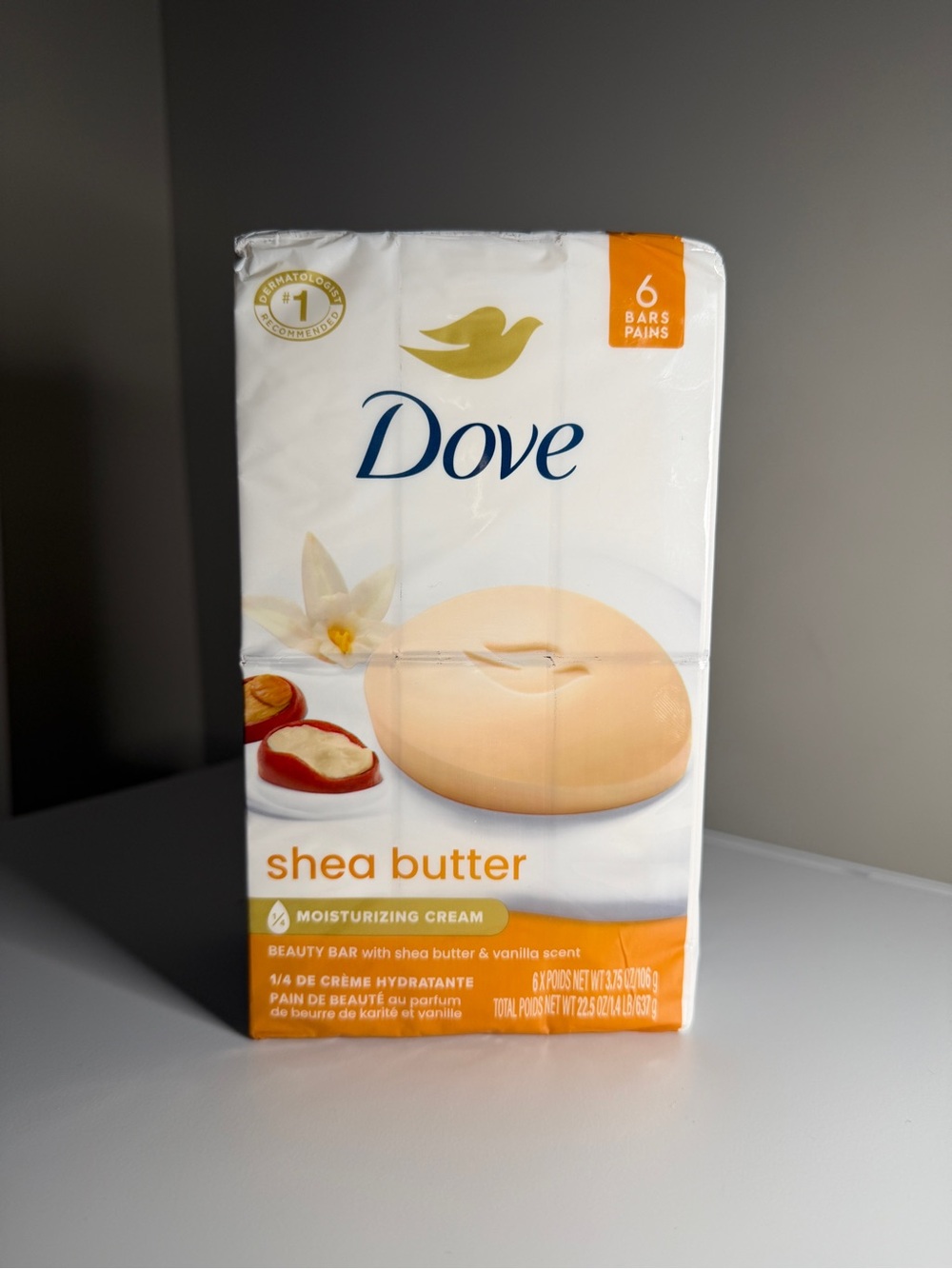 Dove Shea Butter Beauty Bar 6 Bars 3.75 oz Each NEW